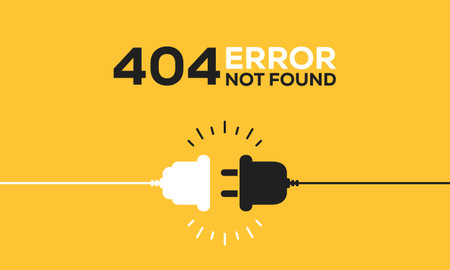 Electric socket with a plug. Connection and disconnection concept. Concept of 404 error connection....
