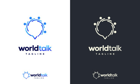 World Forum logo designs concept vector, World Talk logo symbol designs, Discuss symbolのイラスト素材