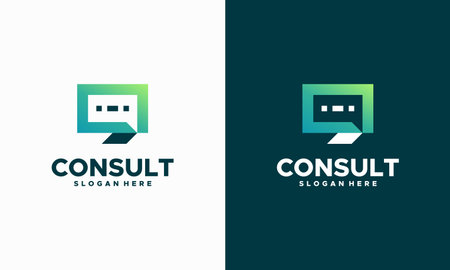 Modern Gradient Consulting agency logo template designs, Talk Chat logo symbolのイラスト素材