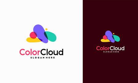 Abstract Colorful Cloud Logo designs concept vector, Cloud Technology Logo vectorのイラスト素材