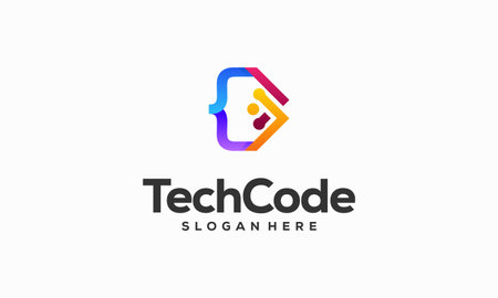 Modern Coding logo designs concept vector, Programmer Technology logo icon vectorのイラスト素材