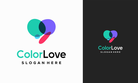 Colorful Love logo designs concept vector, Heart care logo template vectorのイラスト素材