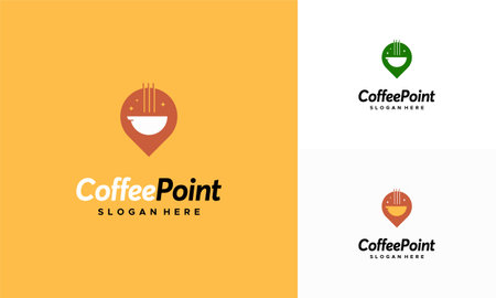 Coffee Shop Point logo designs concept vector, Coffee Cafe Logo designs templateのイラスト素材