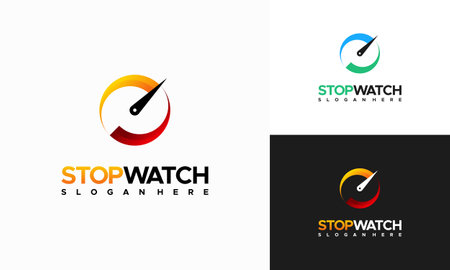 Simple Modern Stopwatch logo designs template vectorのイラスト素材