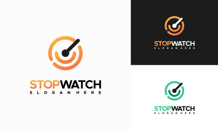 Simple Modern Stopwatch logo designs template vectorのイラスト素材