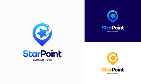 Star Spot Point logo designs concept vector, Elegant Star logo designsのイラスト素材