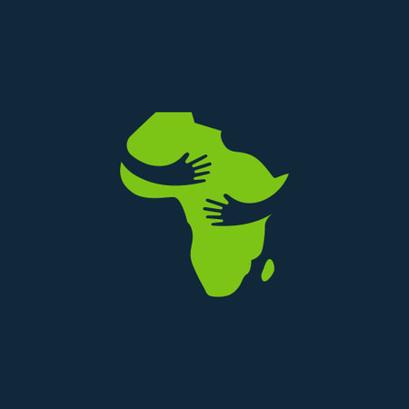 African Care logo designs concept vector, Africa Charity logo templateのイラスト素材