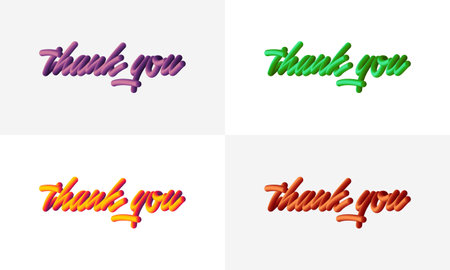 Modern Thank You lettering line Blend Background, Vibrant gradient blended fluidのイラスト素材