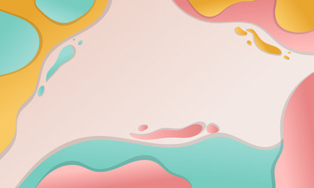 An abstract background with pastel colored liquid shapes in a modern and minimal style.のイラスト素材