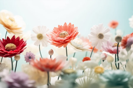 beautiful flowers in soft color and blur style for background - vintage filterの素材
