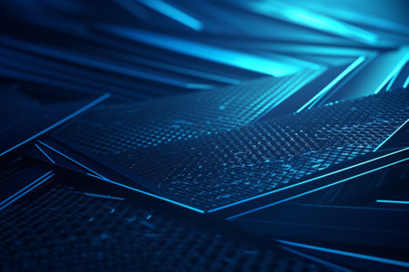 Abstract blue metallic background. 3d rendering, 3d illustration.の素材