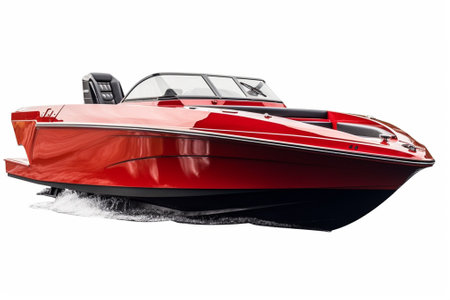 Speedboat isolated on a white background. 3d render image.の素材