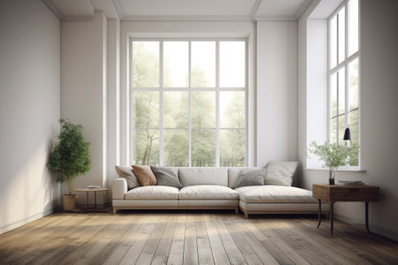 Modern bright interiors 3D rendering illustration computer generated image not photosの素材