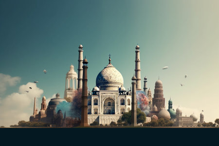 Taj Mahal in Agra, Uttar Pradesh, India.の素材