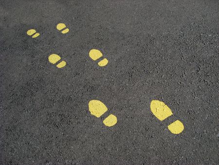 Painted footprintsの写真素材