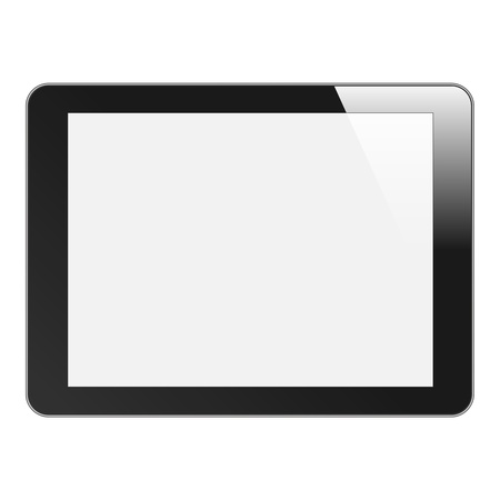 Realistic Tablet PC with blank screen  Black, horizontal  Isolated on white background  Vector EPS 10のイラスト素材