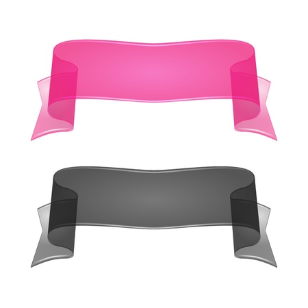 Transparent Silk Or Glass Ribbon. Set 2. のイラスト素材