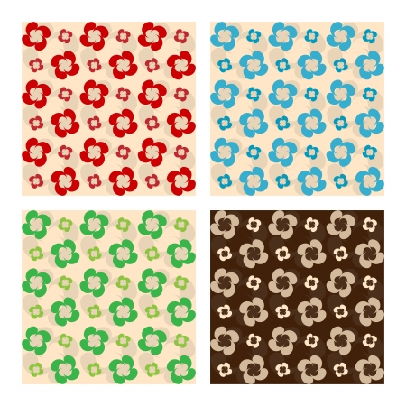 Set Of Seamless Patterns  Flowers Made Of Drops  Vectorのイラスト素材