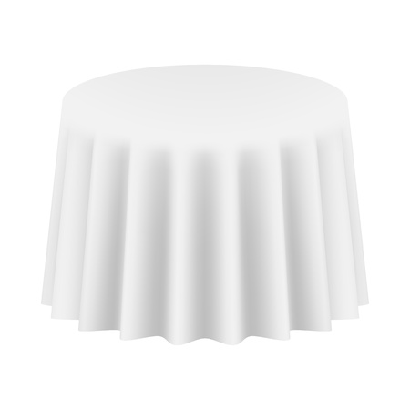 Empty Round Table Cloth  Isolated  Vector Illustrationのイラスト素材