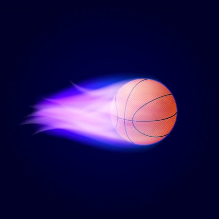 Basketball Ball On Fire  Vector Illustrationのイラスト素材
