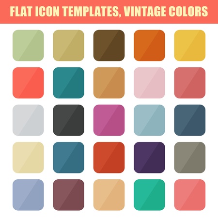 Set Of Flat App Icon Templates, Backgrounds  Vintage Palette  Vectorのイラスト素材