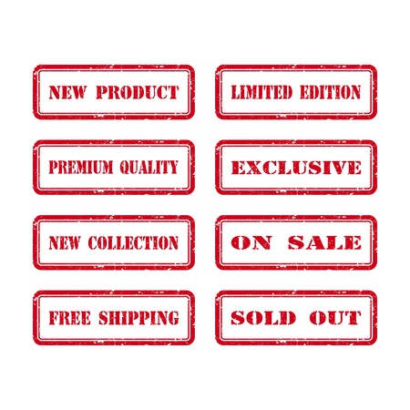 Grunge Rubber Stamp Set For A Shop  Vector Illustrationのイラスト素材