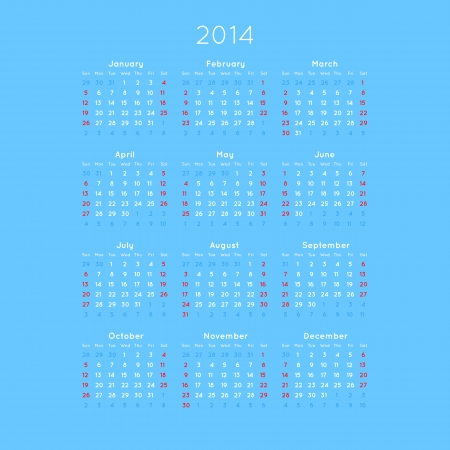 Calendar With Trendy Thin Font, 2014  Vectorのイラスト素材