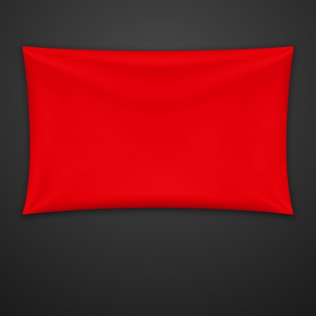 Red Textile Banner. Vectorのイラスト素材