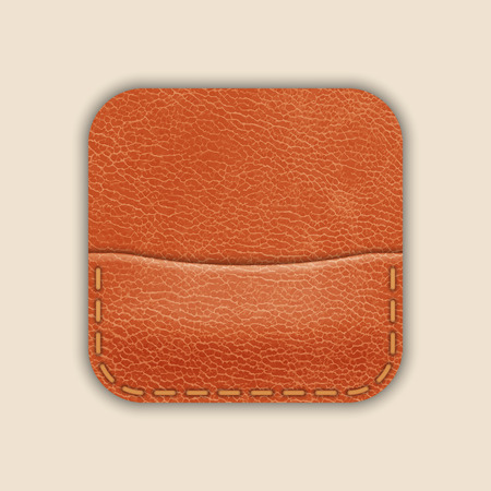 Natural Leather Pocket Or Wallet. App Icon Template. Vectorのイラスト素材