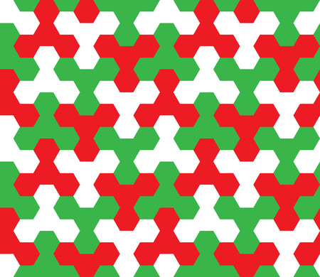 Seamless Geometric Pattern. Christmas Ornament With Hexagons. Vector.のイラスト素材