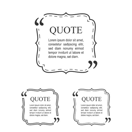 Quote Template In Vintage Frame Set. Decorative Quotation Collection. Vector.のイラスト素材