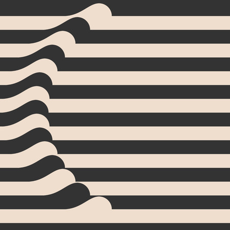 Waved Stripes. Vintage Style Background. Cover Template. Vectorのイラスト素材