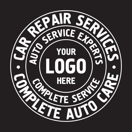 Auto Repair Services Badge template. Car service label, emblem vector illustration.のイラスト素材