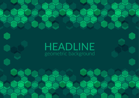 Multicolor trendy horizontal geometric background, Hexagons abstract pattern field with space for your text. Vector illustration.のイラスト素材