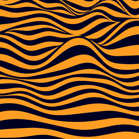 Abstract striped wavy background. Color curved lines.のイラスト素材