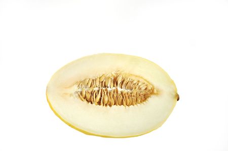 Cut melon isolated on white background.の写真素材