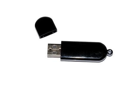usb flash memory data saving isolated on a white background
