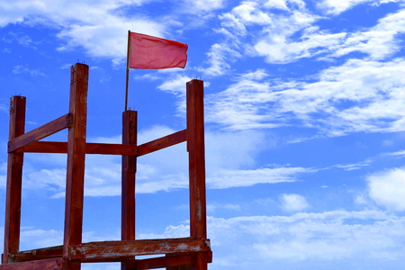 Red Flag skyの写真素材