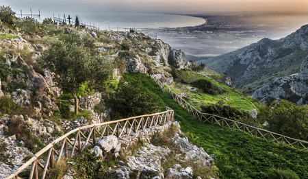 A view of Pulsano Wall - Gargano - Apulia, an holy place in Monte Sant'Angelo - Gargano - Apulia - Italyの写真素材