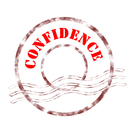 Sign confidence stamp labeled in red color.の写真素材