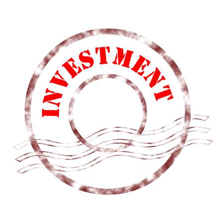 Sign investment stamp labeled in red color.の写真素材