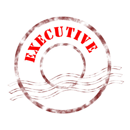 Sign executive stamp labeled in red color.の写真素材
