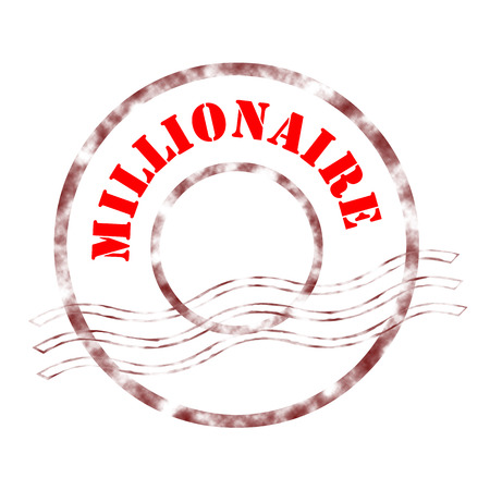 Sign millionaire stamp labeled in red color.の写真素材