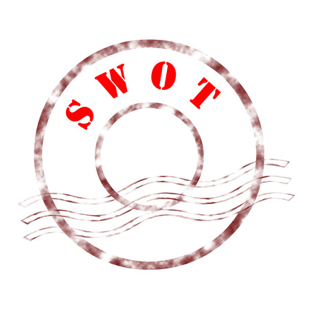 Sign swot stamp labeled in red color.の写真素材