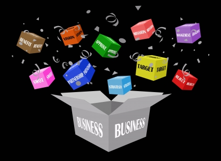 Businesses were open box with many boxes の写真素材