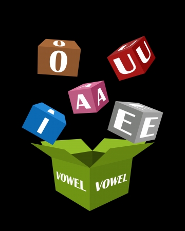 All five vowel to spread from box の写真素材