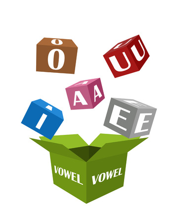 All five vowel to spread from box の写真素材