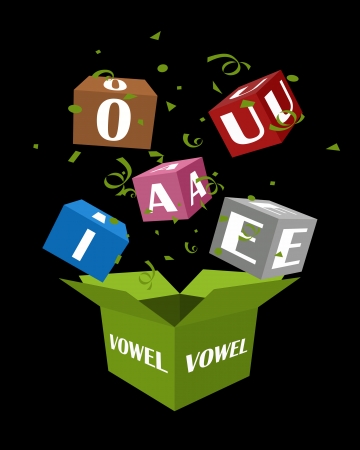 All five vowel to spread from box の写真素材