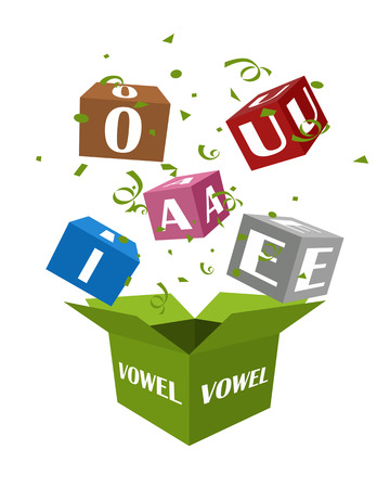 All five vowel to spread from box の写真素材