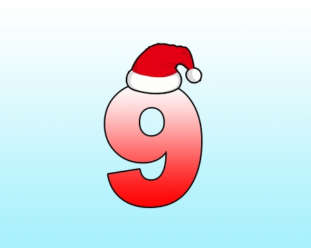 Number zero design by wearing a Santa hat の写真素材
